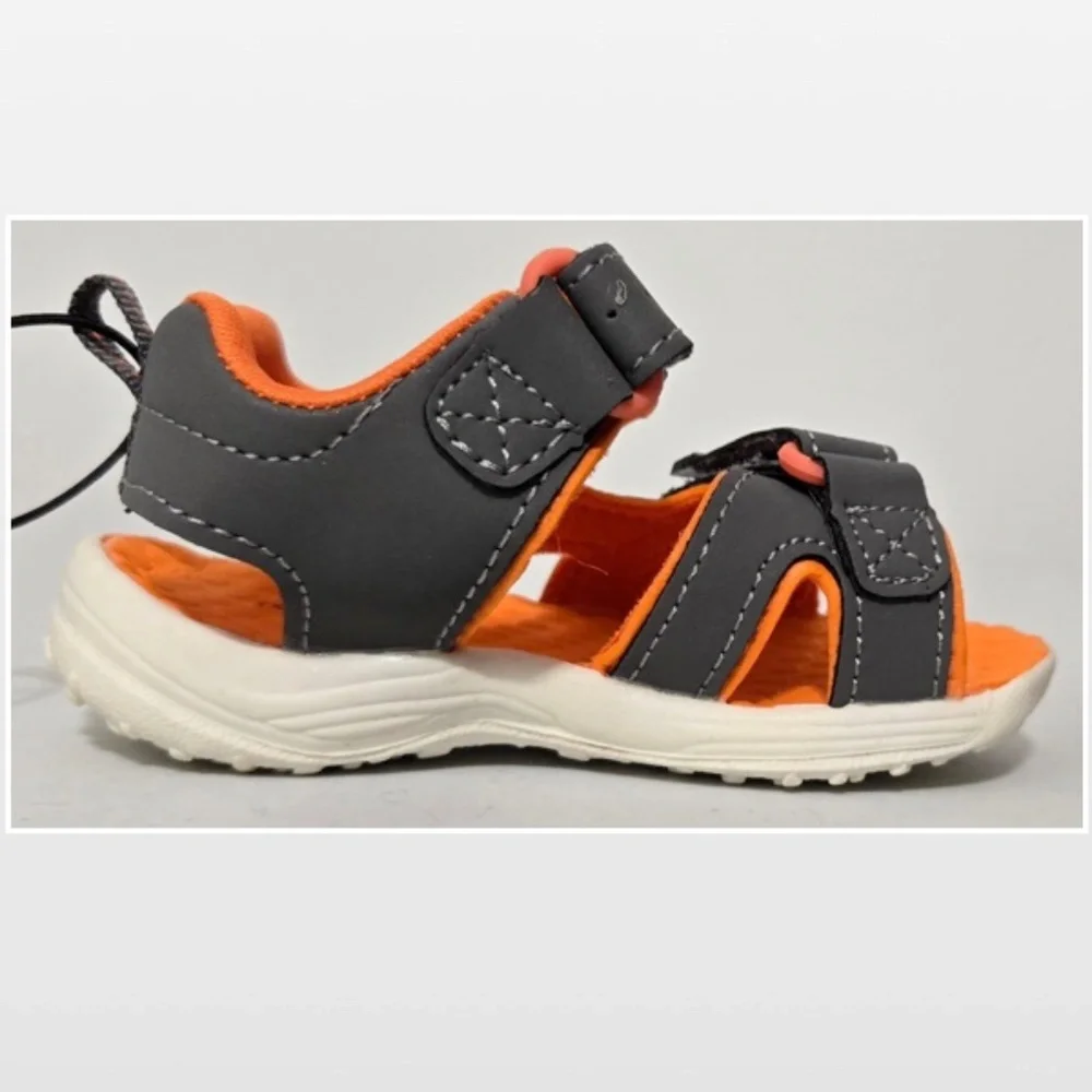 New Falls Creek Shoes Kids Size 6 Orange Grey Active Sport Sandals NWT